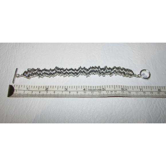 Silver 1/4" Multi-Ring Toggle Bracelet - NEW - Picture 3 of 7